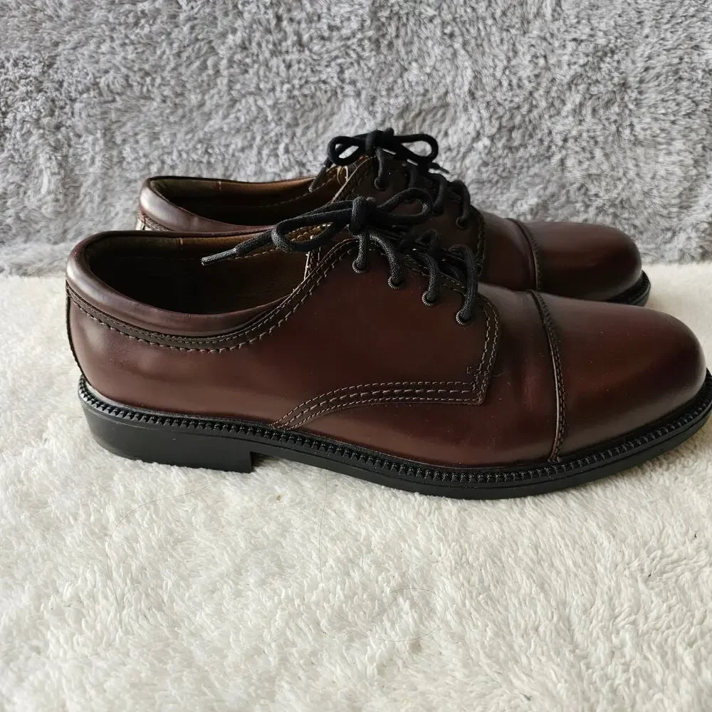 Dockers Men's Gordon Cap Toe Leather Lace Up Oxford Shoes Size 13M Cognac‎ Work